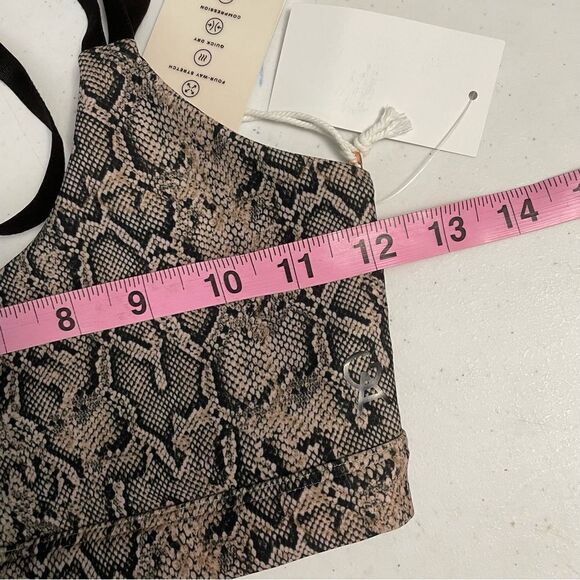 GOOD AMERICAN Eco Sheen Print Scoop Bra Strappy Stretchy size 0 or XS NEW! - Picture 8 of 9